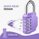 thumbnail image 3 of Candado de combinación impermeable Puroma de 4 dígitos, morado, 3 of 7