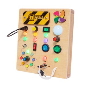 Magideal - Panel De Control De Madera Para Niños Pequeños, Interruptor De Luz, Juguete Montessori, Habilidades Motoras Básicas, Juguetes Educativos Para Edades T