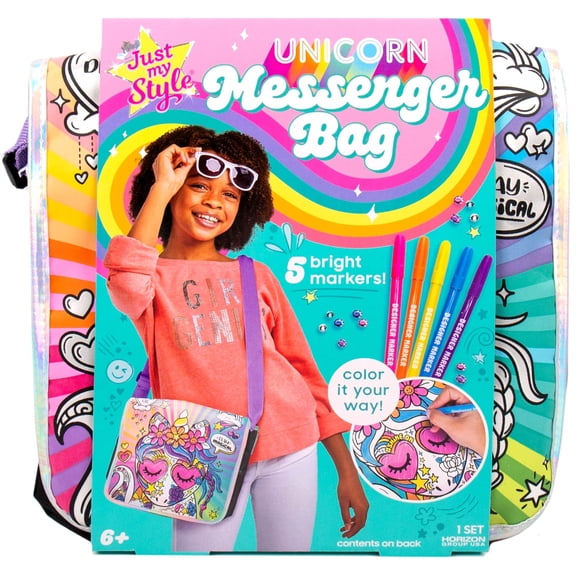Bandolera Just My Style para colorear tu propio unicornio para niñas de 6 a 9 años