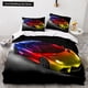thumbnail image 1 of Sports Car Duvet Cover Cool Colorful Supercar Pattern Bedding Set for Men Adult Race Car Polyester Quilt Cover Bed Sheets, 1 of 5