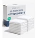 thumbnail image 1 of Paquete de 20 sábanas ajustables Twin CGK Unlimited - Blanco, 1 of 9