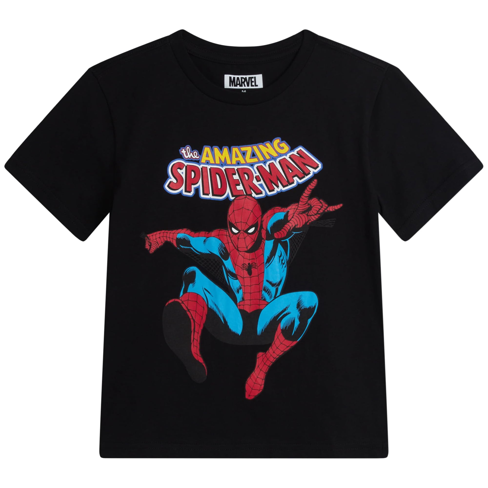 Remera Marvel Spiderman Avengers Niños 3t Manga Corta Negra