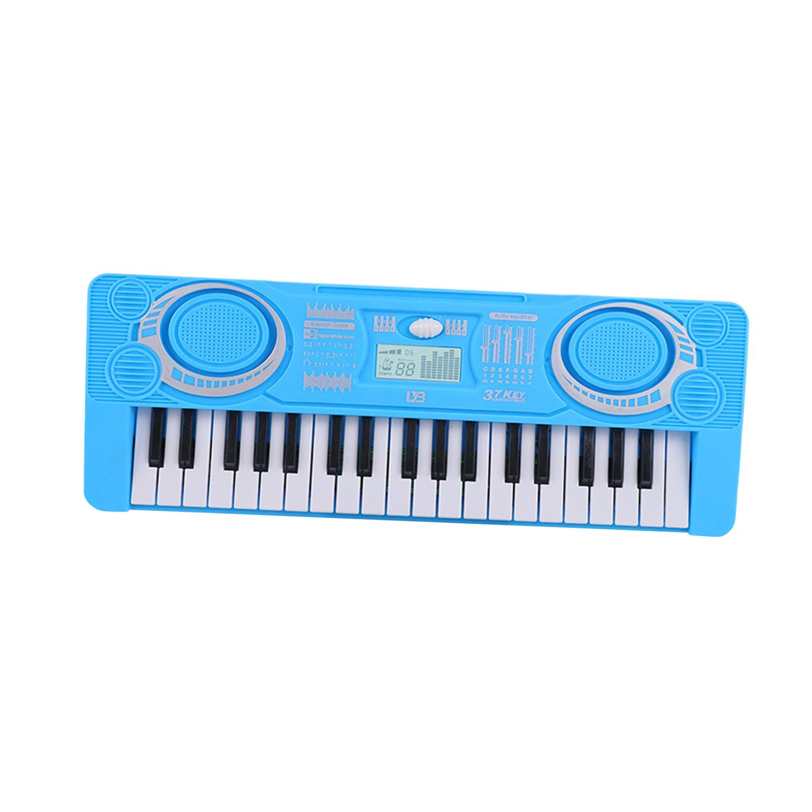 Magideal - Órgano Electrónico, Juguete Musical, Portátil, Interactivo, Práctico, Pantalla Lcd De 37 Teclas Para Regalos De Año Nuevo, Regalos De Vacaciones Para Azul