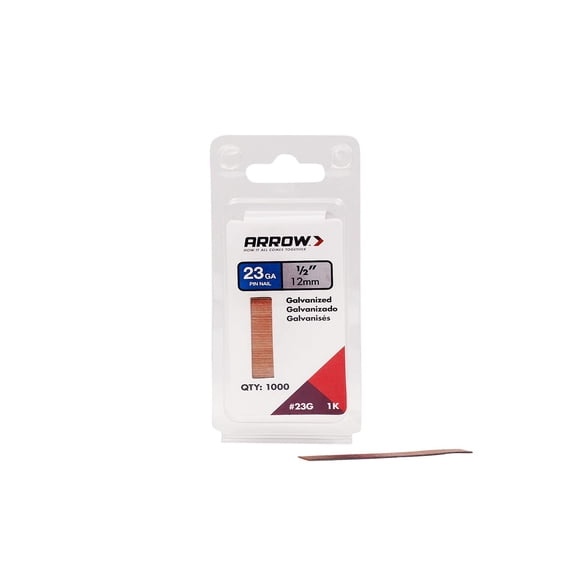 Collated Pin Arrow 23G12-1K, acero calibre 23, paquete de 1000 unidades