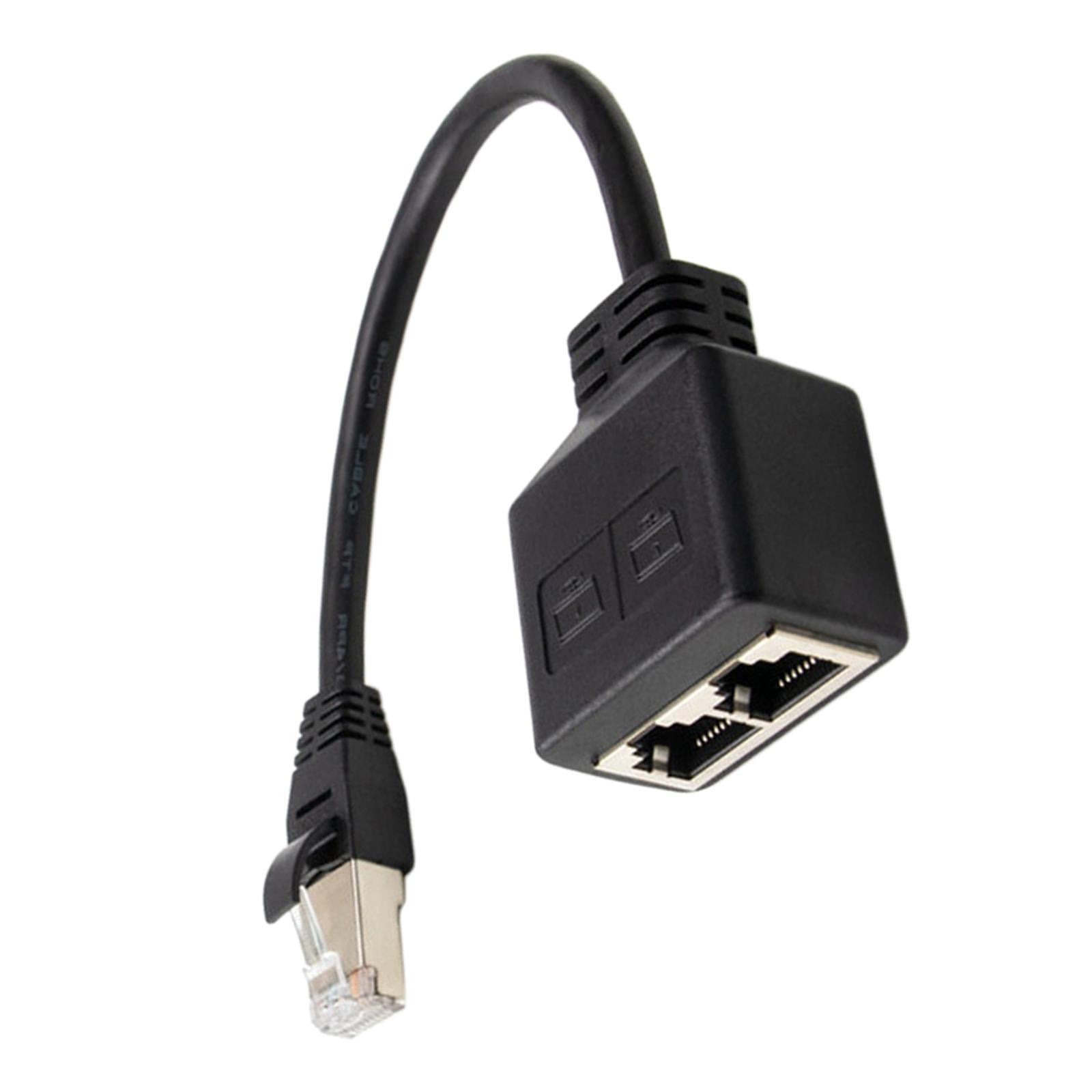 Bothyi - Lan Ethernet Splitter Negro A Adaptador De Red Computadora Uno A Dos
