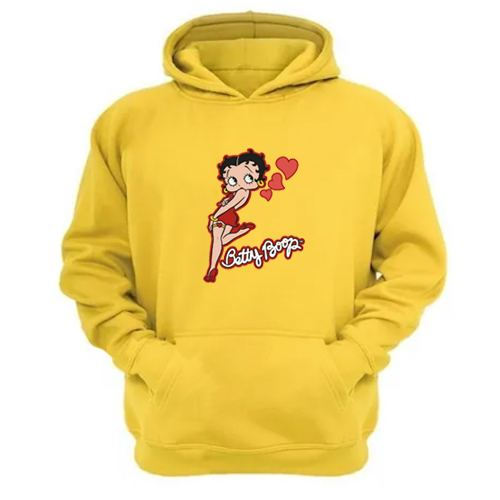 Genérico - Polerón Canguro Betty Boop Amarillo Talla Xs Unisex