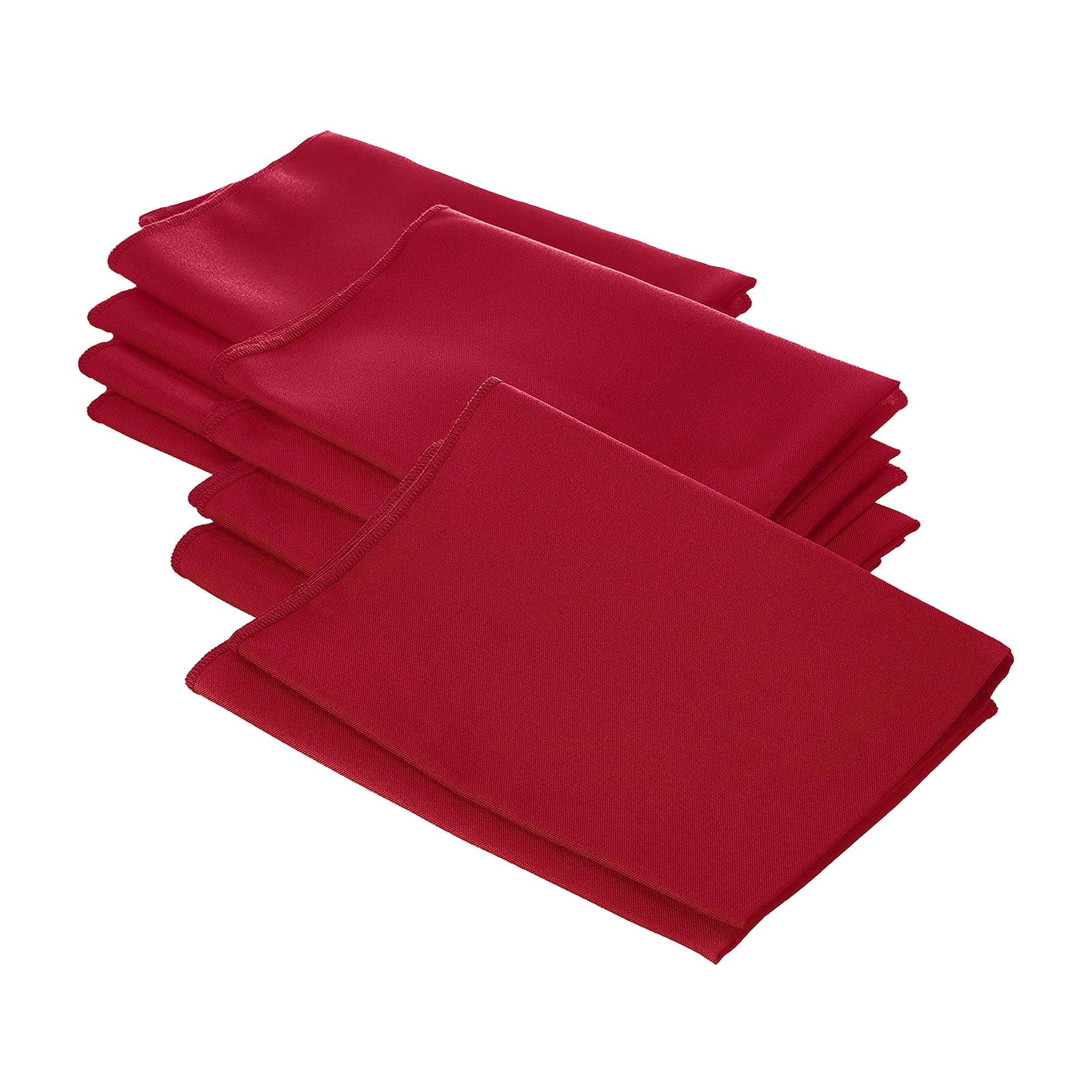 Servilletas De Tela La Linen Polipopelina, Paquete De 10 Unidades, 45 X 45 Cm, Color Rojo