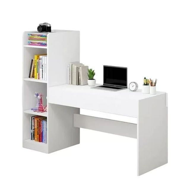Escritorio De Estudio Moderno Blanco Con Repisa