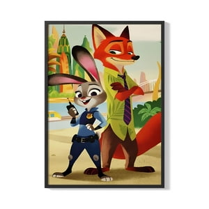 Creango - Cuadro Poster Enmarcado Zootopia Decorativo