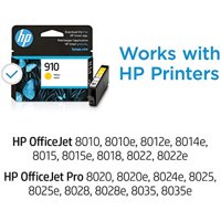 Cartucho De Tinta Amarillo Hp 910 Original | Funciona Con Hp Officejet Serie 8010, Serie 8020, Hp Officejet Pro 8020, Serie 8030 | Apto Para Instant Ink | 3Yl60An