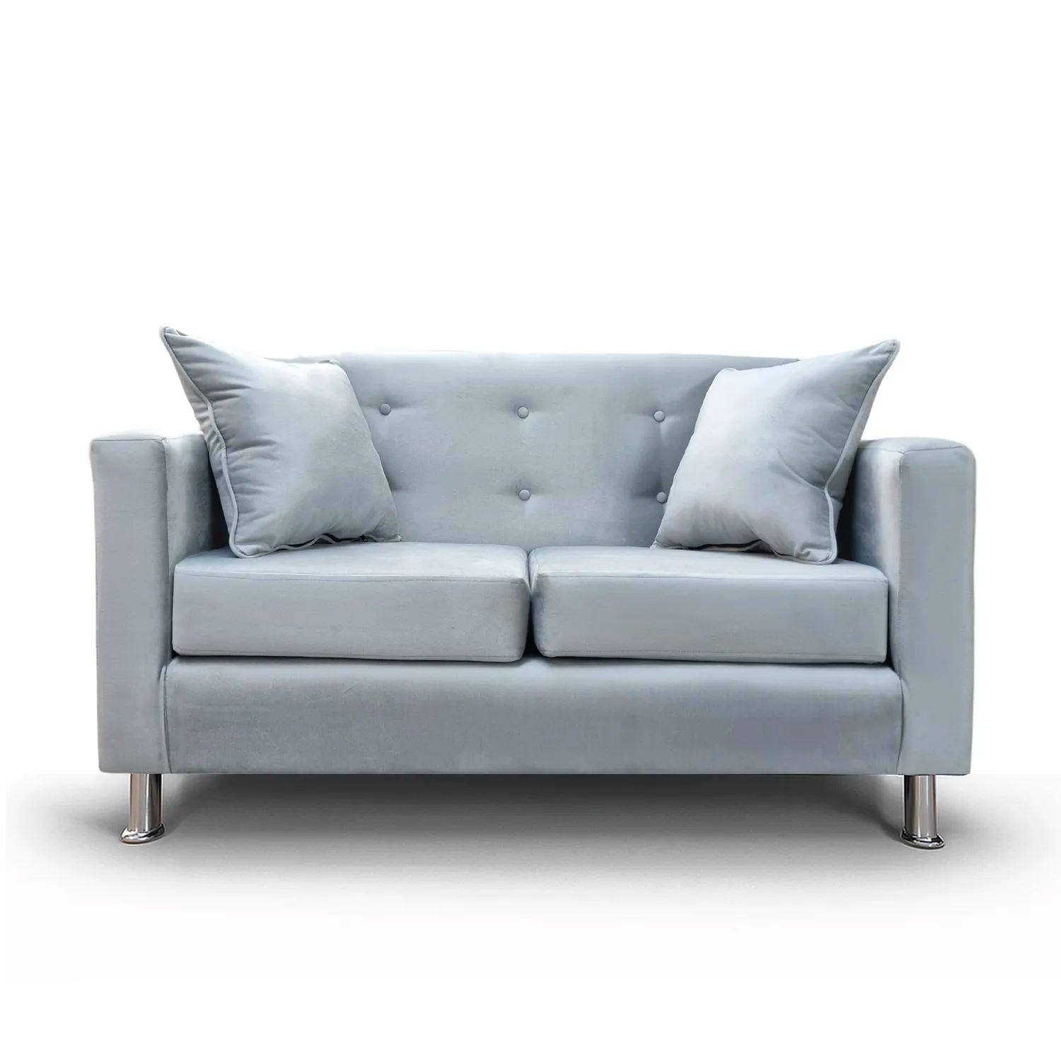 Nevi Express - Sofá 2 Cuerpos Francia Felpa Color Gris