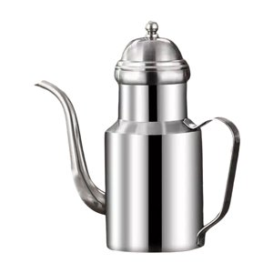 Magideal - Botella Dispensadora De Aceite De Acero Inoxidable Con Recipiente, Vertido Suave, Portátil, Fácil De Limpiar, Para Uso Doméstico Con Aceite De Oliva. Plata