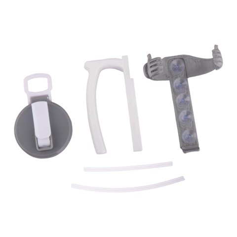 Magideal - Tapa Y Soporte Para Latas, Cubiertas Para Latas Con Tubo, Reutilizables, Fáciles De Sujetar, Soporte Portátil Para Latas De Bebidas Con Asa Para Fiest Gris