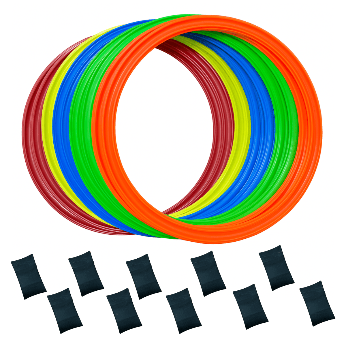 Linea Sport - Set De 10 Aros De 30 Cm Multicolor Con Clip Para Entrenamiento