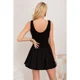 thumbnail image 3 of Mini Vestido Corto Mujer Sin Manga Falda Acampanada Unicolor 3364, 3 of 3