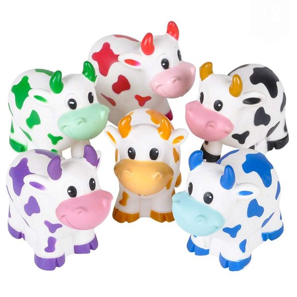 Rubber Cows Rhode Island, novedosas y coloridas, 5 cm, paquete de 24