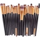 thumbnail image 1 of Juego de 20 brochas para maquillaje de ojos, brocha para difuminar sombras de ojos y delineador de ojos, brochas de lana para maquillaje, brochas para polvos, base, sombras de ojos y labios., 1 of 6
