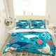 thumbnail image 3 of 3D Cartoon Hand Drawn Ocean Colorful Octopus Sea Turtle Whale Fish Funda de edredón, 3 of 3