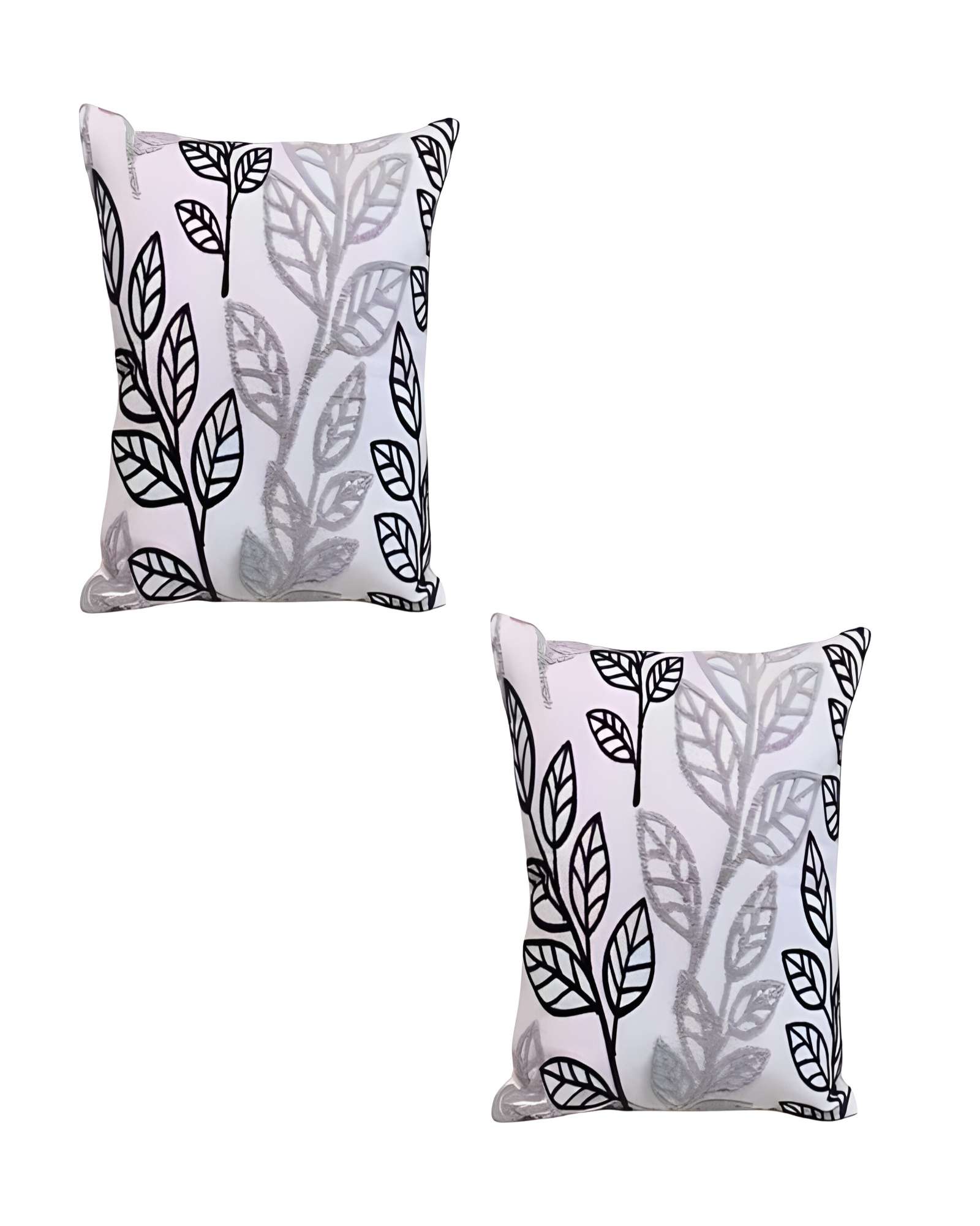 Genérico - Pack De 2 Fundas De Cojin Bordadas 45X45Cm Blanco 07