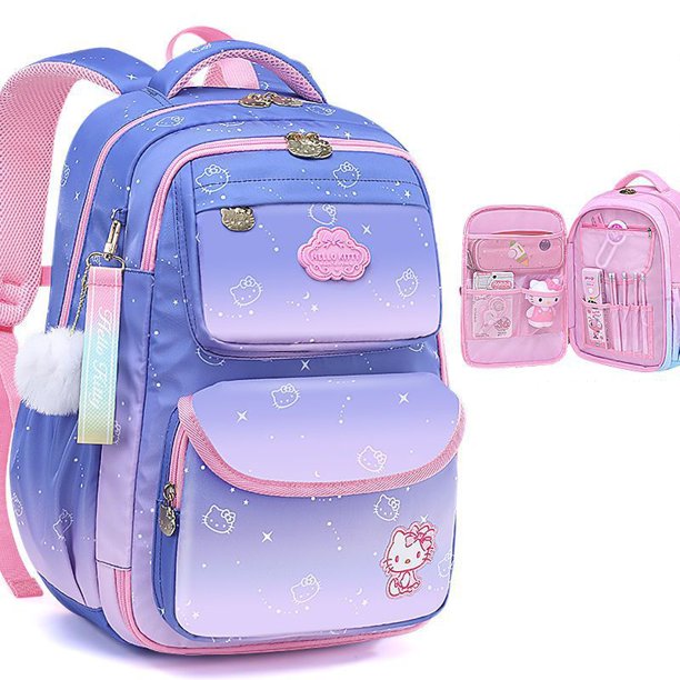 Sanrioed Hello kitty Schoolbag Cartoon Strawberry Kitty Cat Bags Burden Alleviation Protect Spine Waterproof Anti Lost Backpack | Lider Sanrioed Hello kitty Schoolbag Cartoon Strawberry Kitty Cat Bags Burden Alleviation Protect Spine Waterproof Anti Lost Backpack | Lider