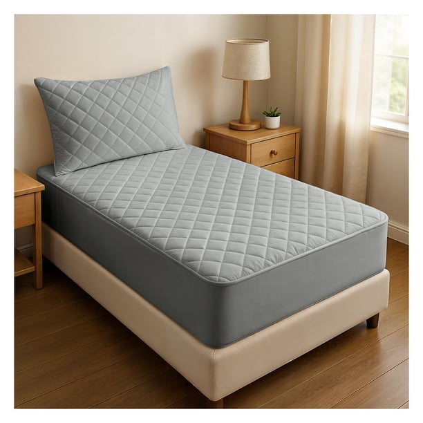 CUBRE COLCHON 1,5 PLAZAS IMPERMEABLE gris 1.5 PLAZAS