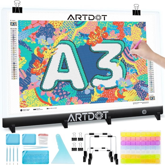 Tablero de Luz LED ARTDOT 1500 Lux para Pintura Diamante
