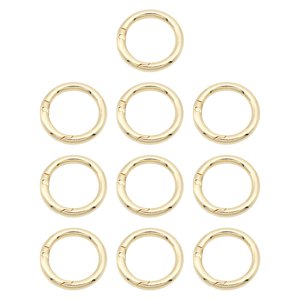Bothyi - 10 Piezas De Anillos De Resorte Mosquetón Redondo De 3/4 Pulgadas O Anillos Para Bolsos Monedero Dorado