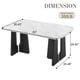 thumbnail image 2 of 63" Modern Faux Marble Dining Table - Black/White Marble Top with Sturdy Geometric Legs, Stylish Kitchen & Dining Room Table for Home, Apartment, Office, Easy to Assemble, White+Black, 2 of 3