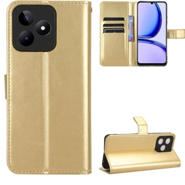 Funda tipo libro para Realme C53 4G, cartera todo‑en‑uno, funda multifuncional con tarjetero y correa de muñeca desmontable