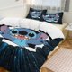 thumbnail image 3 of 3 Pieces Stitch Bedding Comforter Set Full with 2 Pillowcases for Kids Teens Girls Women Microfiber Easy Wash Light Breathable Cozy White Base Bed Sheets, 3 of 5