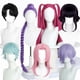 thumbnail image 3 of Xiao Hua Peluca sintética de 1 pieza, color rosa clavícula, cabello corto, peluca pre-peinada, peluca de cabello sintético liso y grueso, adecuada para fiestas temáticas., 3 of 3