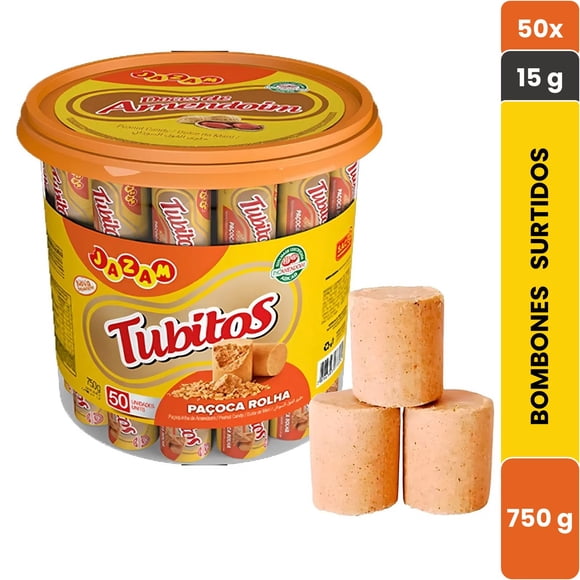 Paçoca Brasileña De Mani Jazam En Tubitos 50 Un. Pack 750 Gr