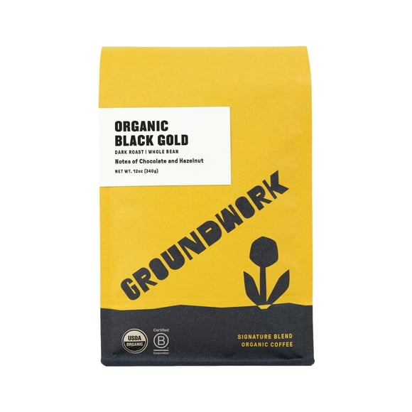Groundwork Black Gold Café en grano, tueste oscuro, 355 ml