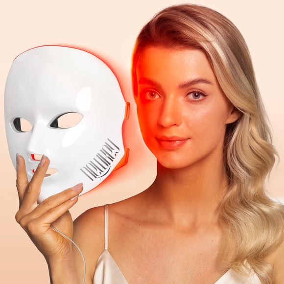 Mascarilla facial LED de terapia de luz NEWKEY, luz roja para arrugas