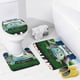 thumbnail image 4 of Trolland-theme 4-Piece Shower Curtain Set with Rugs, Waterproof Bathroom Decor Set Includes Bath Mat, U-Shaped Rug, Toilet Lid Cover and Curtain with Hooks, 4 of 6