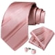 thumbnail image 1 of Corbata Rosada hombre seda con paño y colleras Modelo Oro Rosa, 1 of 6