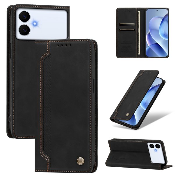 Funda Billetera para Samsung Galaxy S26 Edge Imán y Resistente Negro