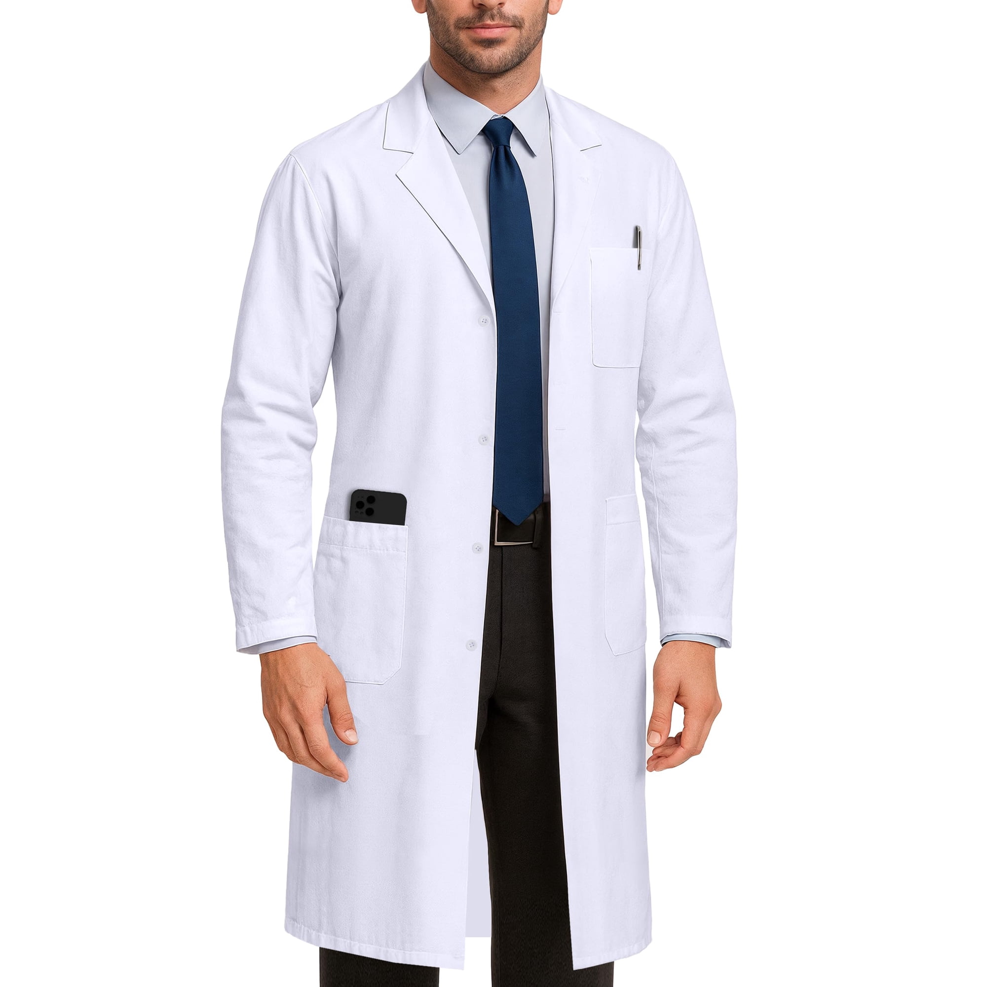 Bata De Laboratorio Ny Threads Para Hombre Manga Larga Talla Xl Blanca