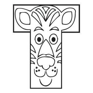Rienda Libre Graphics - Decomural T Tiger Alphabet Childrens Nursery Ws-34472