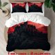 thumbnail image 1 of 3pcs Bloody Full Moon Themed Bedding Set | 1 Duvet Cover + 2 Pillowcases Polyester, 1 of 5