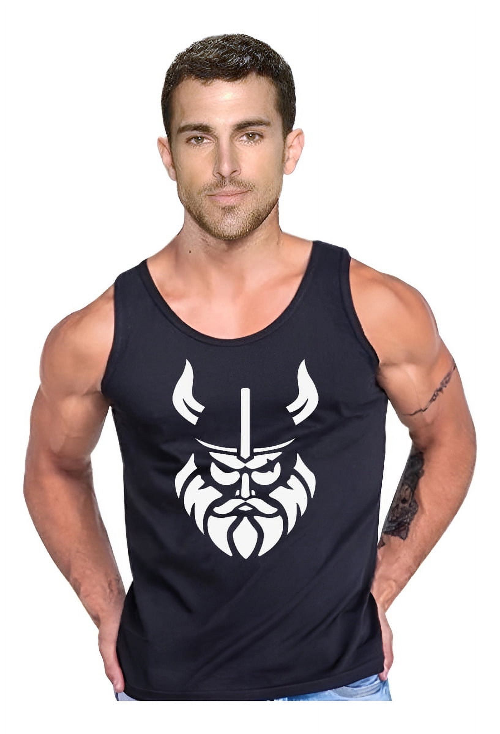 Persodesign - Polera Musculosa Vikingo 001 Tank Gym Crossfit Talla S Negro Hombre