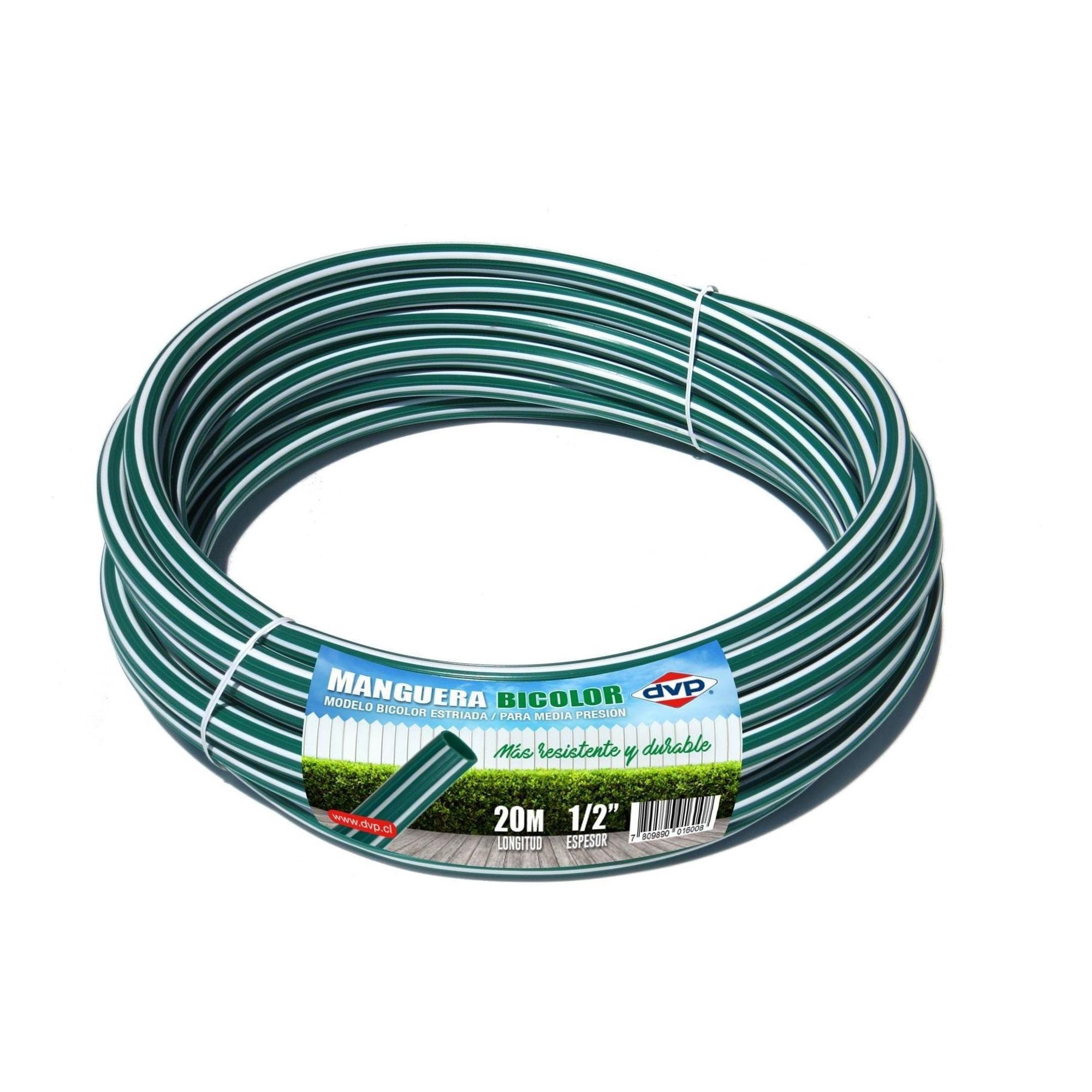 Manguera Pvc Bicolor Estriada 20mts 1/2 Pulgadas Dvp