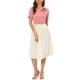 thumbnail image 2 of INSPIRE CHIC Blusas de Mujer de Color Sólido con Lazo en el Cuello, Mangas Cortas, para Regreso a Clases y Uso en el Trabajo, Rosa Camarón Talla L, 2 of 5
