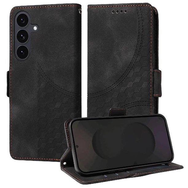 Carcasa FOXDOCK Samsung Galaxy S25 FE de cuero PU, diseño acolchado clásico, protección contra caídas y rayones