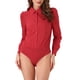 thumbnail image 1 of INSPIRE CHIC Camisa Leotardo para Mujer con Cuello, Casual de Negocios, Abotonada, Mangas Largas, Body, Talla M, Rojo, 1 of 6
