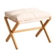 thumbnail image 2 of Taburete De Maquillaje Plegable Con Patas De Madera, Reposapiés Para Cama, Dormitorio, Trabajo, Color Beige, 2 of 3