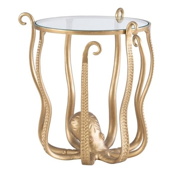 Mesa Powell Olivia Pulpo Dorado 51 cm × 56 cm