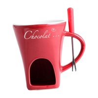 Bothyi - Taza De Fondue Taza De Café Aniversario Taza Para Derretir Mantequilla Calentador Tapas 130Ml Rojo