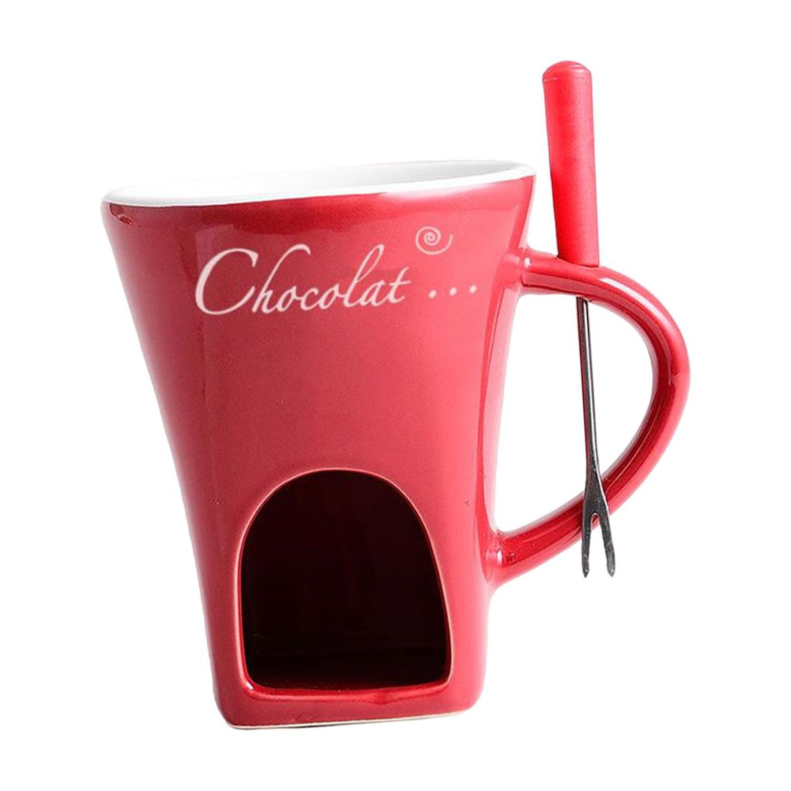 Bothyi - Taza De Fondue Taza De Café Aniversario Taza Para Derretir Mantequilla Calentador Tapas 130ml Rojo