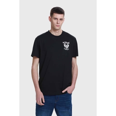 Fashionspark - Polera Hombre Doble Print Negro - Vii